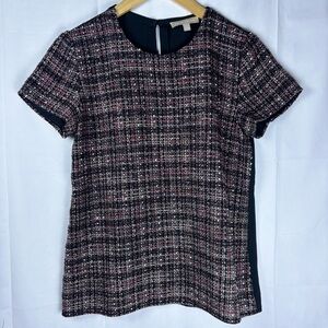 Banana Republic Black and Pink Tweed Blouse
